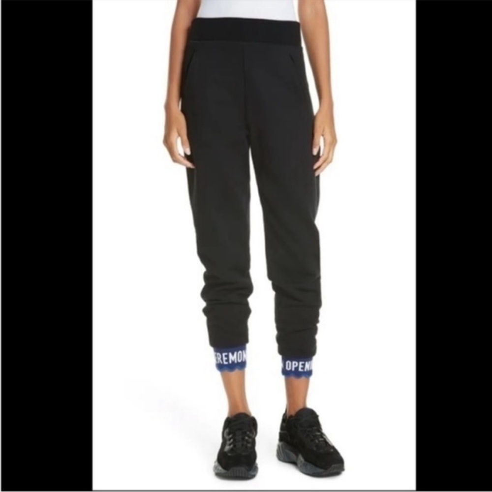 Opening Ceremony Black Logo Scallop Jogger Sweatpants